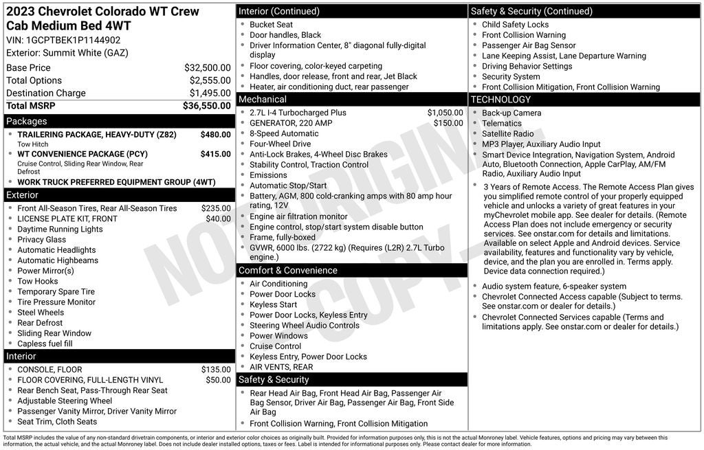 2023 Chevrolet Colorado Work Truck