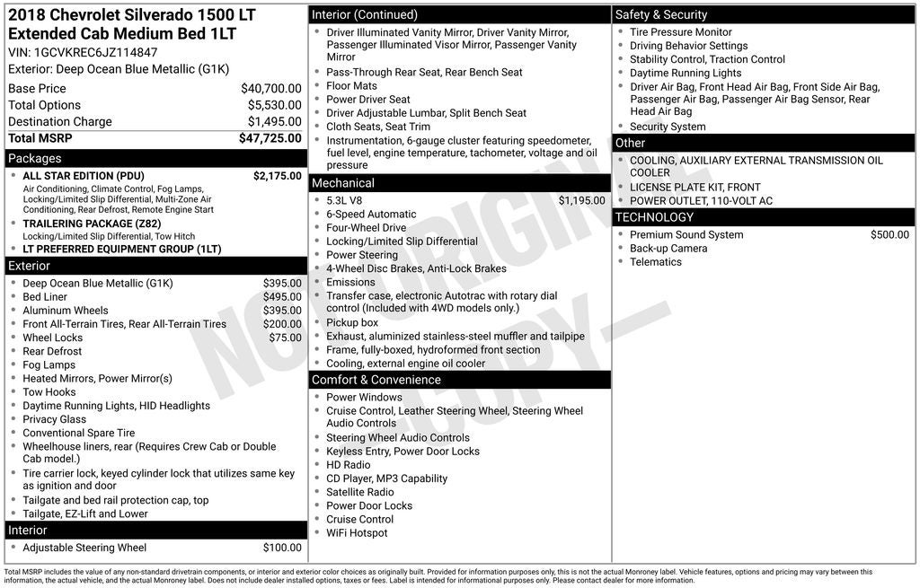 2018 Chevrolet Silverado 1500 LT LT1