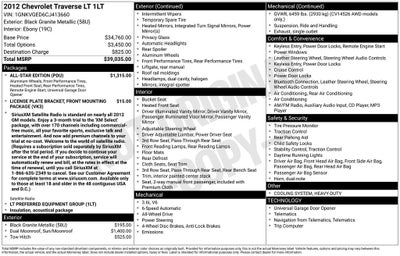 2012 Chevrolet Traverse LT 1LT