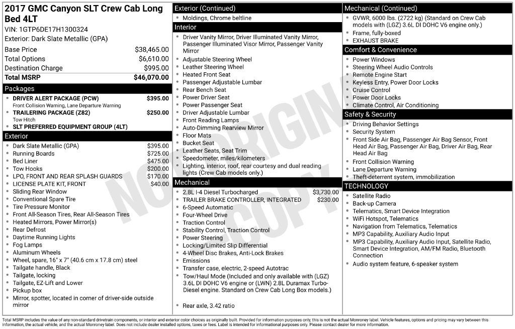 2017 GMC Canyon SLT