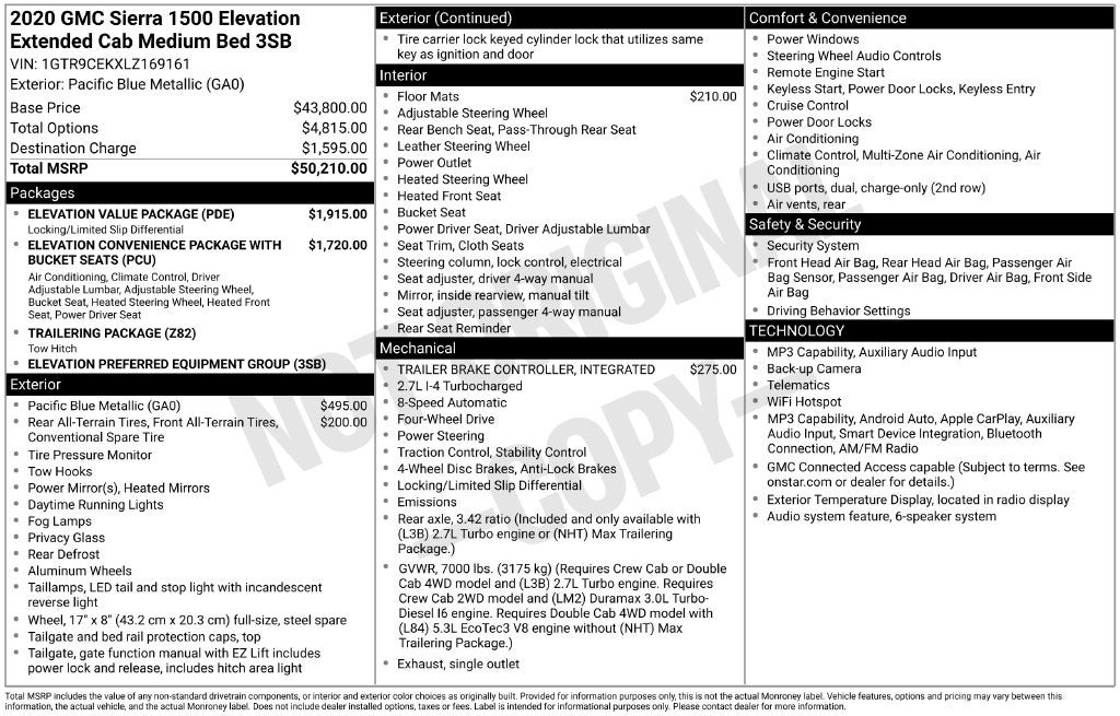 2020 GMC Sierra 1500 Elevation