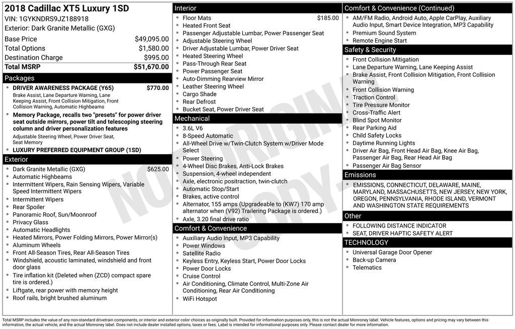 2018 Cadillac XT5 Luxury