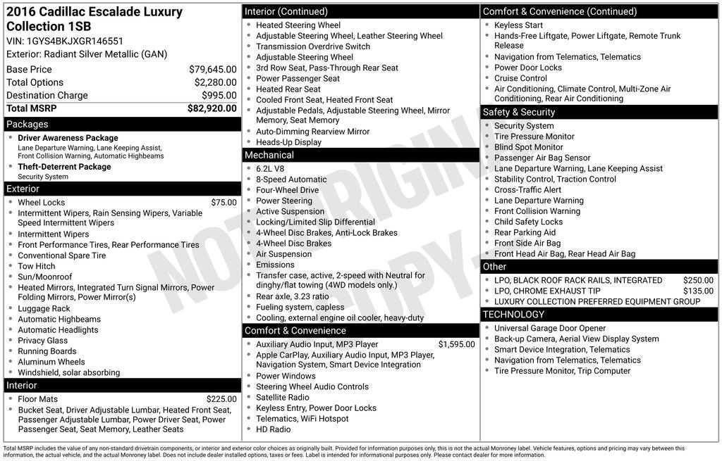 2016 Cadillac Escalade Luxury