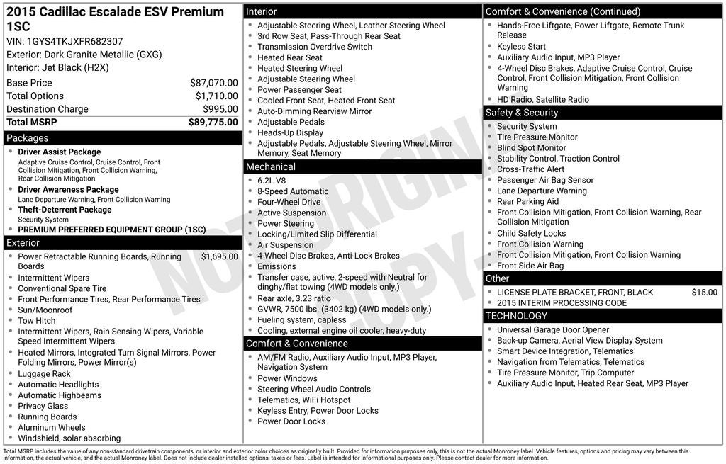 2015 Cadillac Escalade ESV Premium