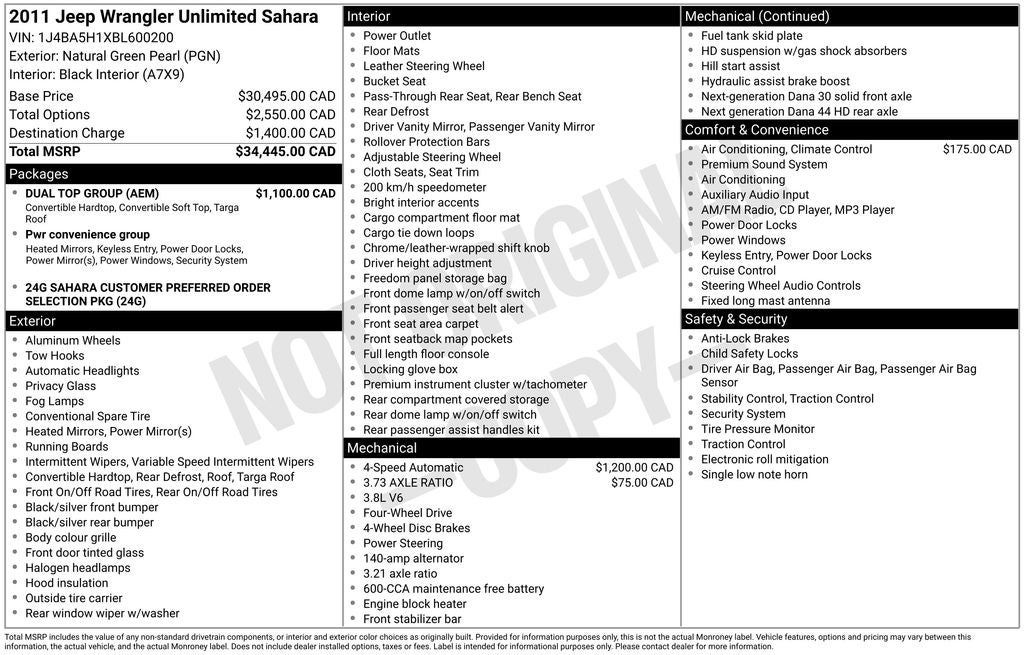 2011 Jeep Wrangler Unlimited Sahara