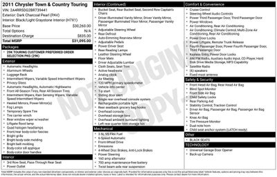 2011 Chrysler Town & Country Touring