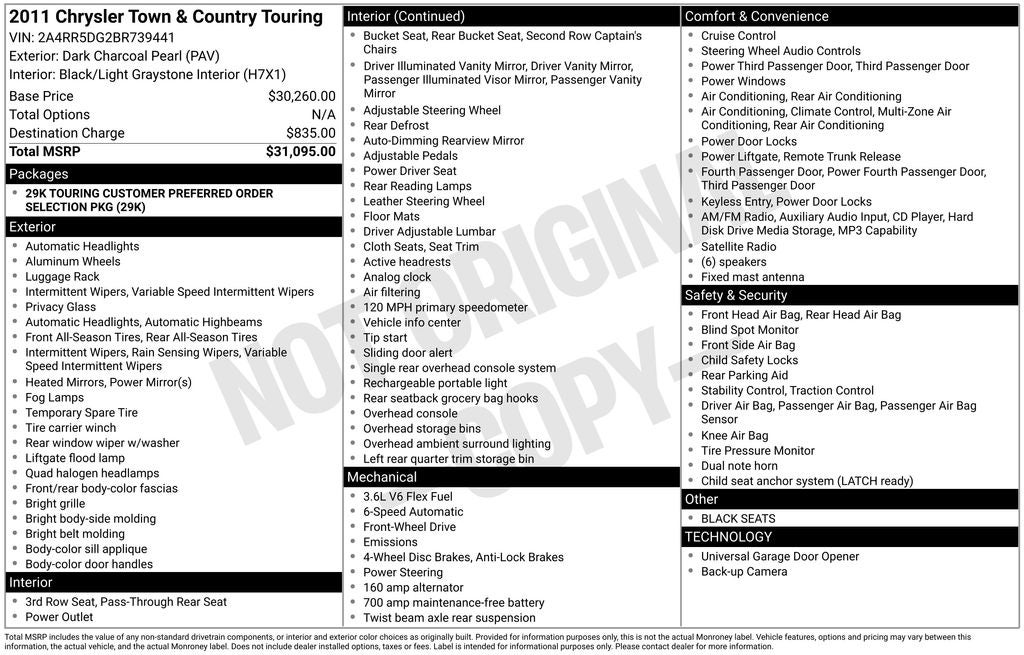 2011 Chrysler Town & Country Touring