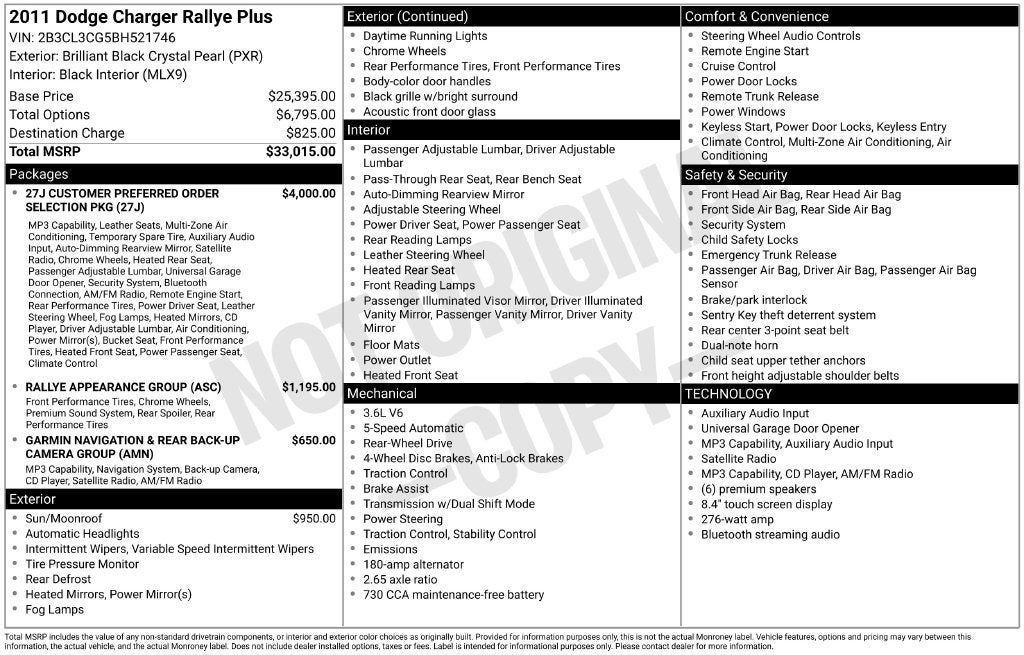 2011 Dodge Charger Rallye Plus