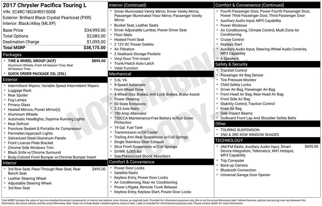 2017 Chrysler Pacifica Touring L