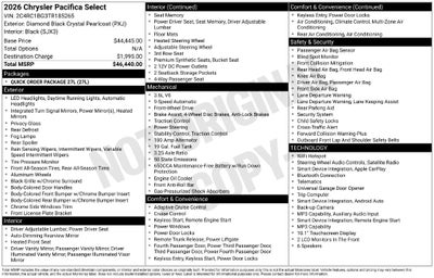 2026 Chrysler Pacifica Select