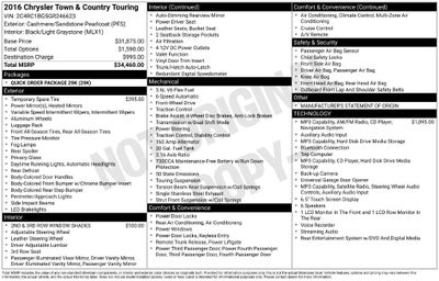 2016 Chrysler Town & Country Touring