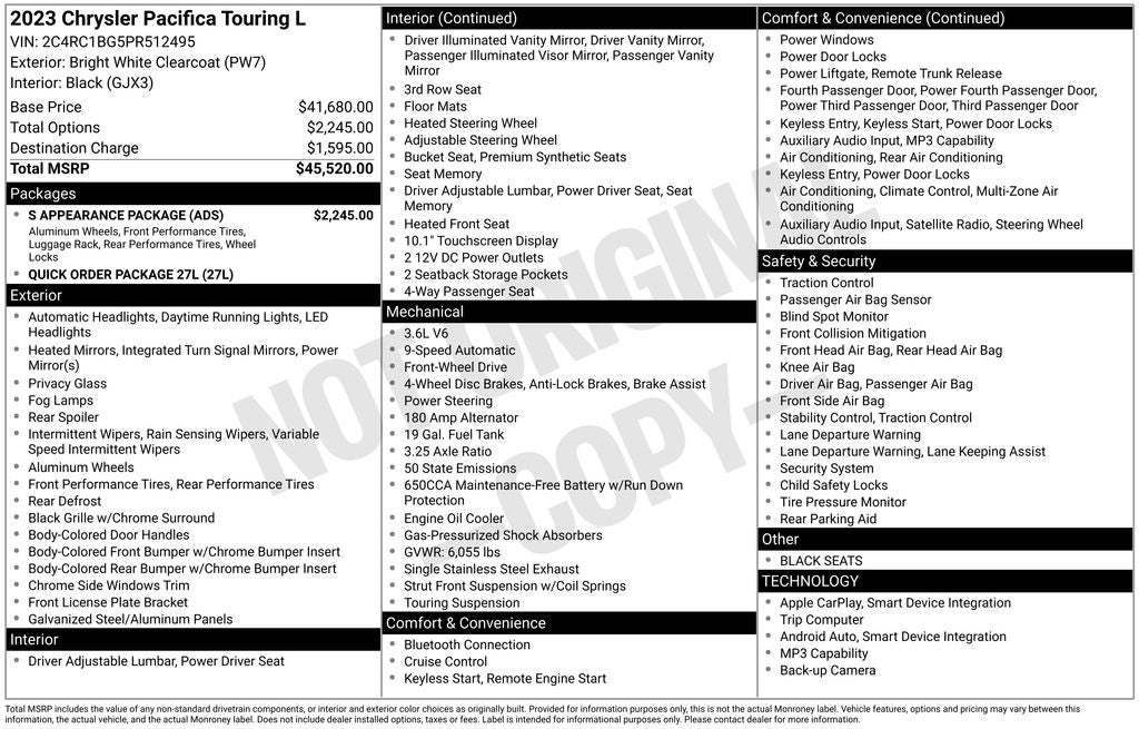 2023 Chrysler Pacifica Touring L