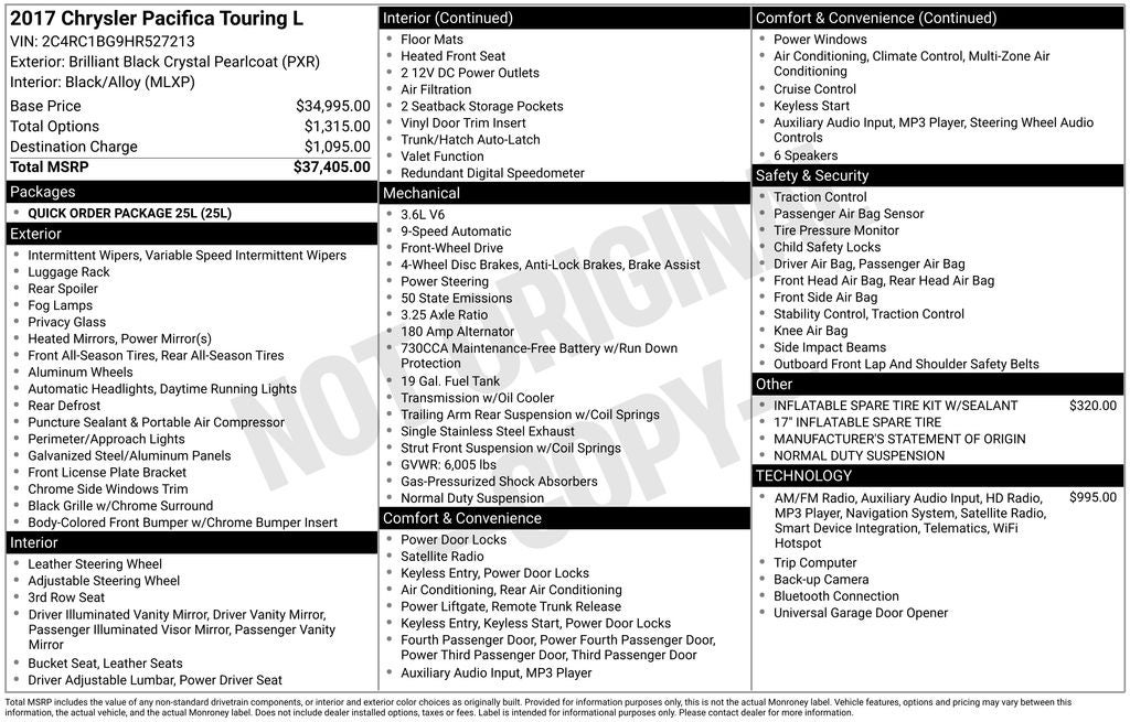 2017 Chrysler Pacifica Touring L