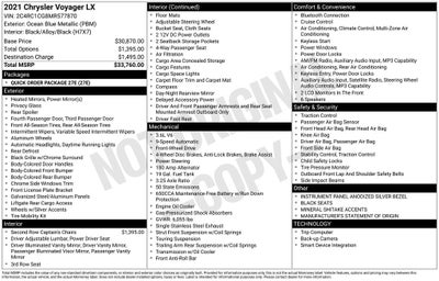 2021 Chrysler Voyager LX