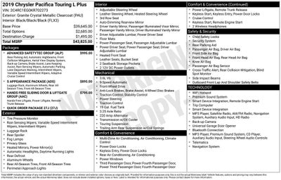 2019 Chrysler Pacifica Touring L Plus