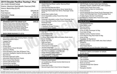 2019 Chrysler Pacifica Touring L Plus