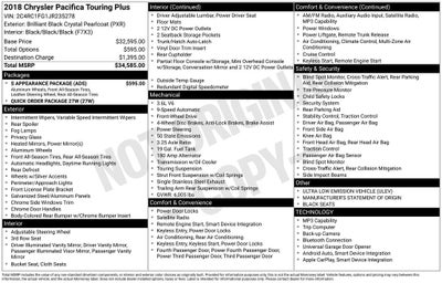 2018 Chrysler Pacifica Touring Plus