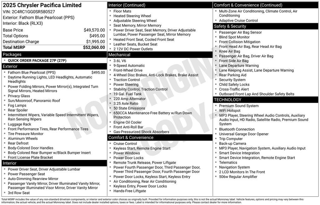 2025 Chrysler Pacifica Limited
