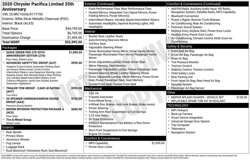 2020 Chrysler Pacifica Limited