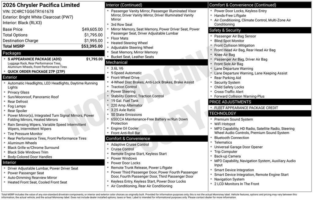 2026 Chrysler Pacifica Limited