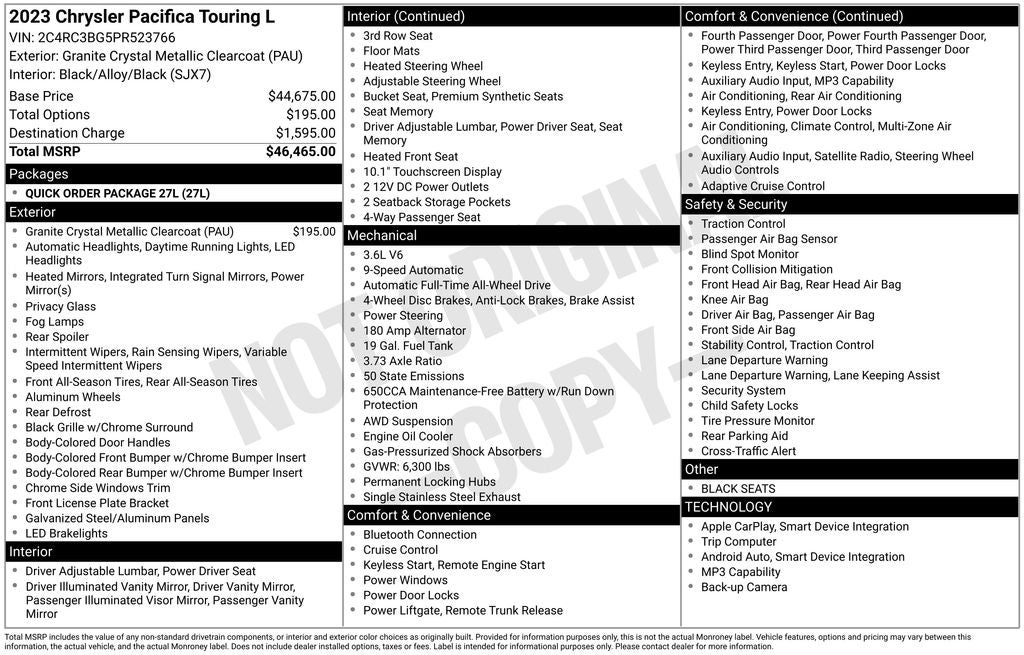 2023 Chrysler Pacifica Touring L