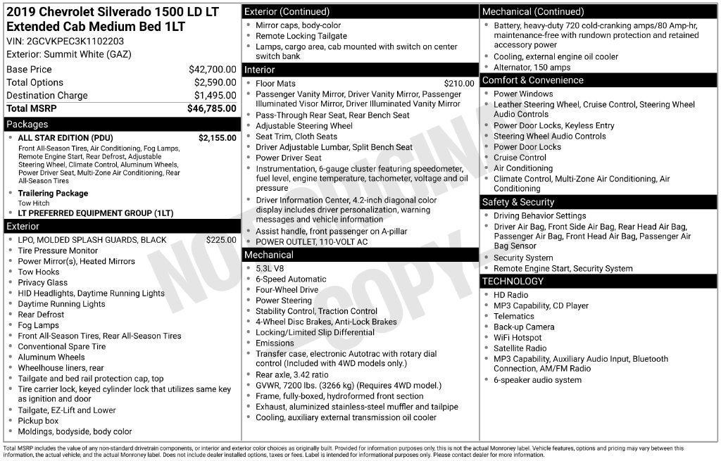 2019 Chevrolet Silverado 1500 LD LT