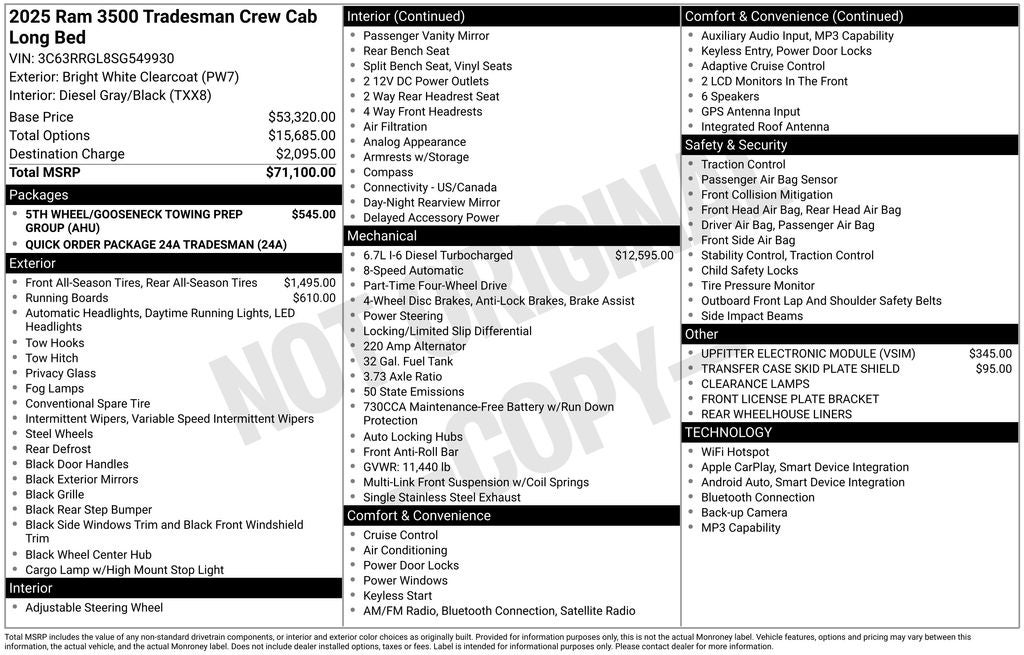 2025 RAM 3500 Tradesman