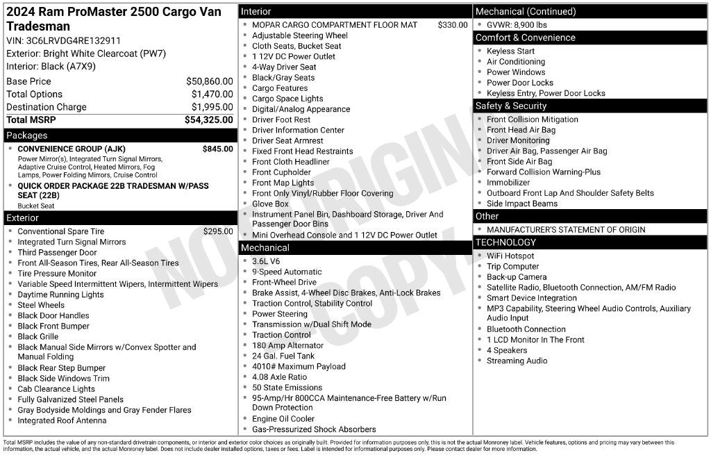 2024 RAM ProMaster 2500 High Roof