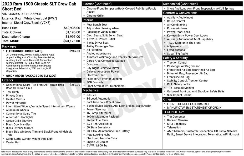 2023 RAM 1500 Classic SLT
