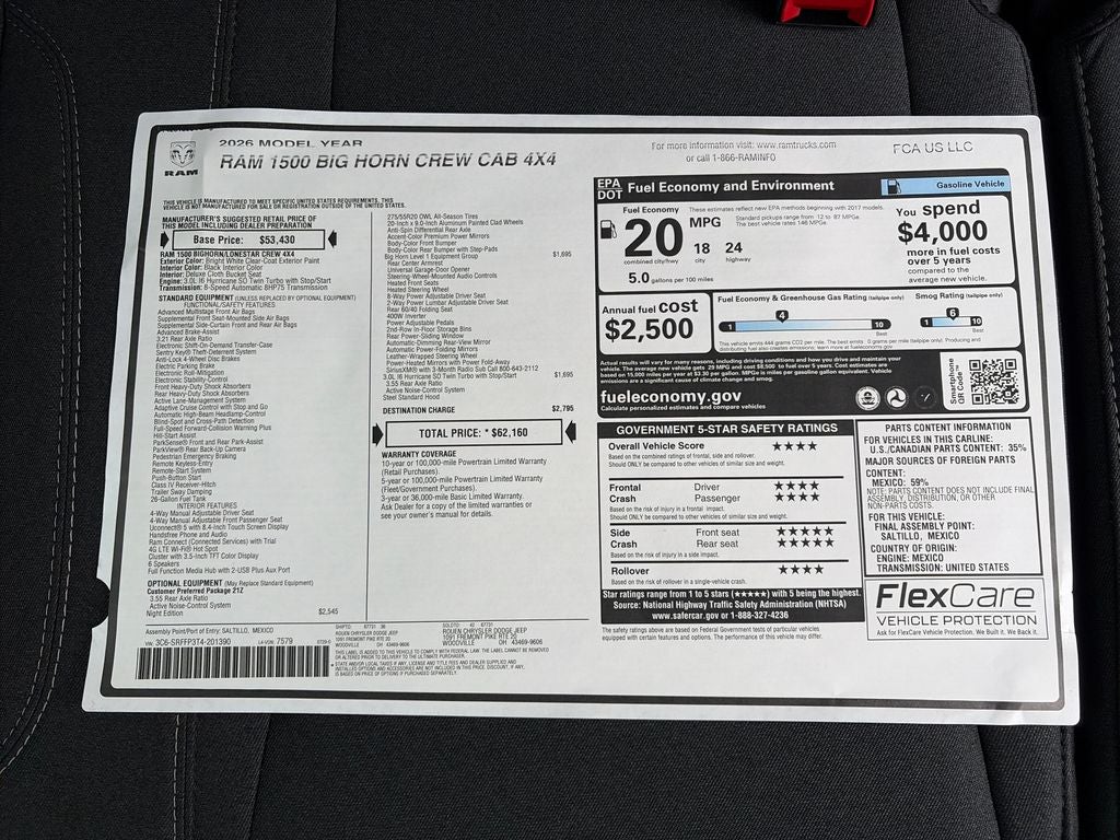 2026 RAM 1500 Big Horn/Lone Star