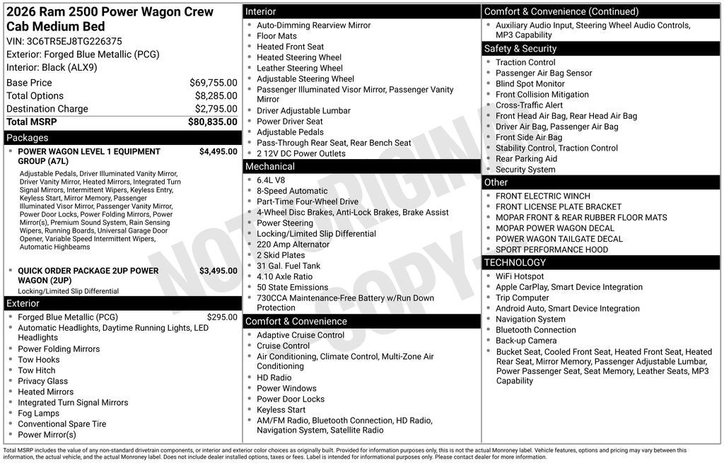 2026 RAM 2500 Power Wagon