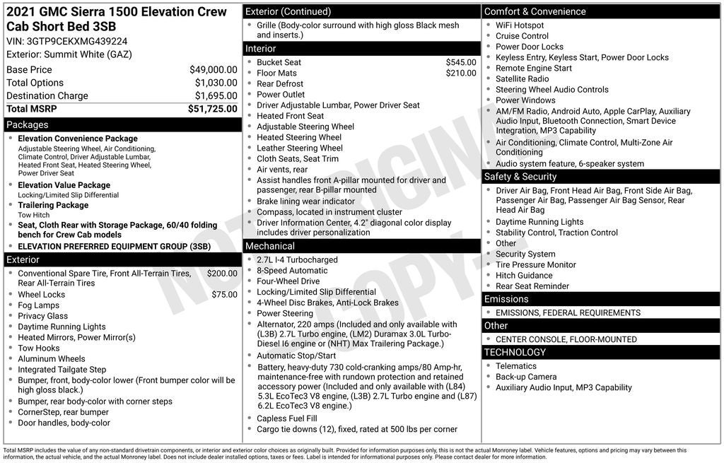 2021 GMC Sierra 1500 Elevation