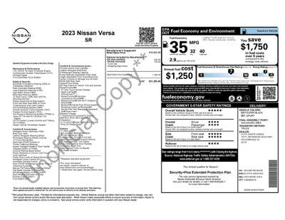 2023 Nissan Versa 1.6 SR