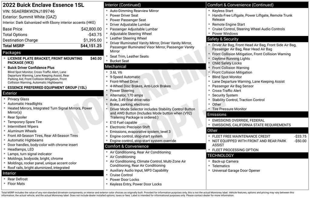2022 Buick Enclave Essence