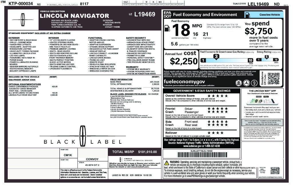 2020 Lincoln Navigator Black Label