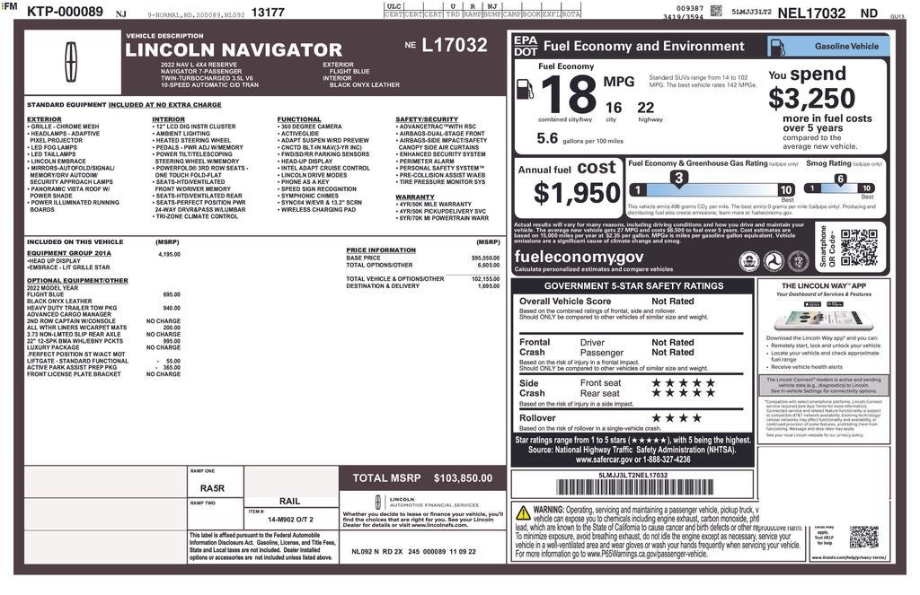 2022 Lincoln Navigator L Reserve