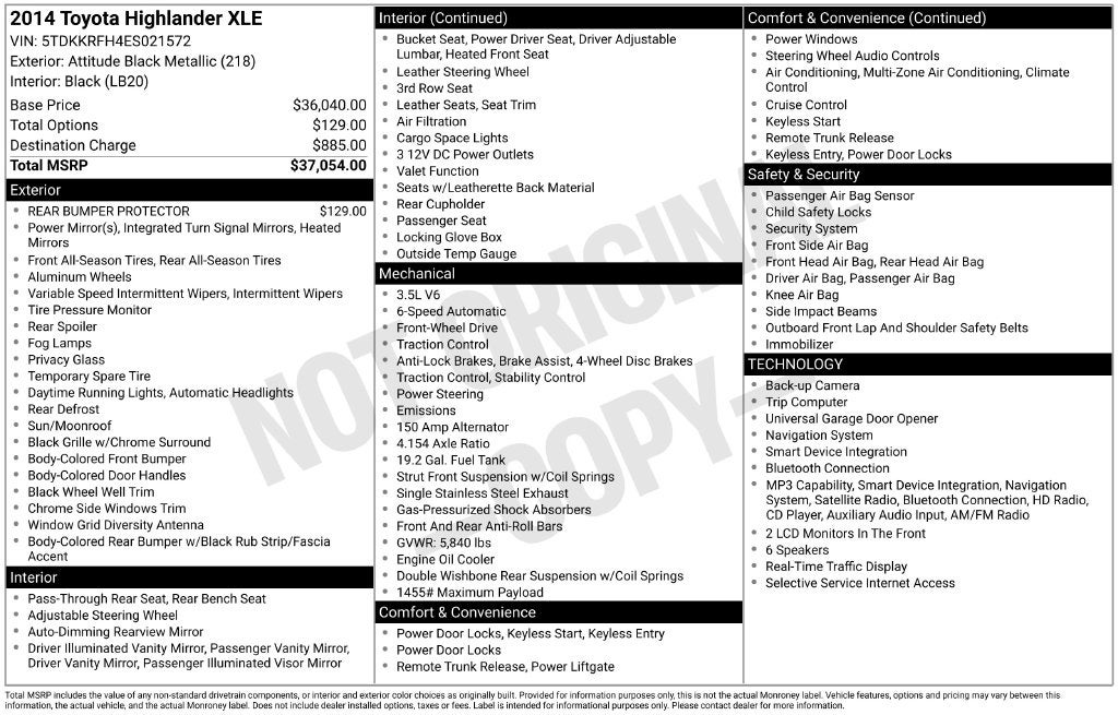 2014 Toyota Highlander XLE V6