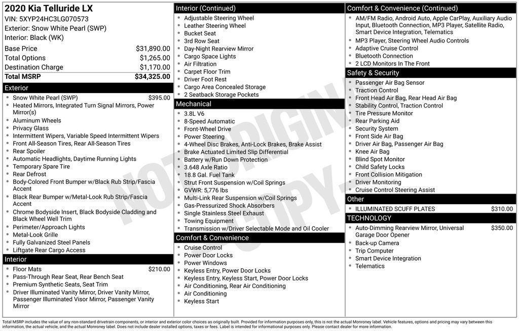 2020 Kia Telluride LX
