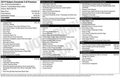 2019 Subaru Crosstrek 2.0i Premium