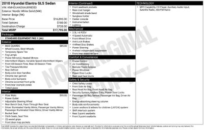 2010 Hyundai Elantra GLS
