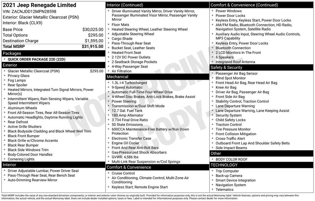 2021 Jeep Renegade Limited